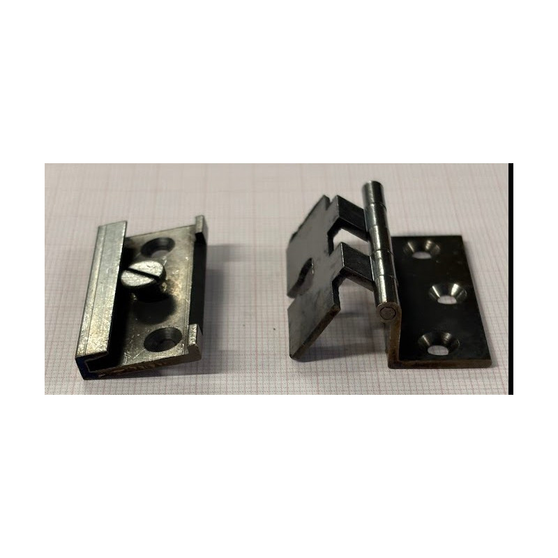Cerniera regolabile astuccio quadro a doppia battuta in ottone bronzato - 3D per mobile Armadio