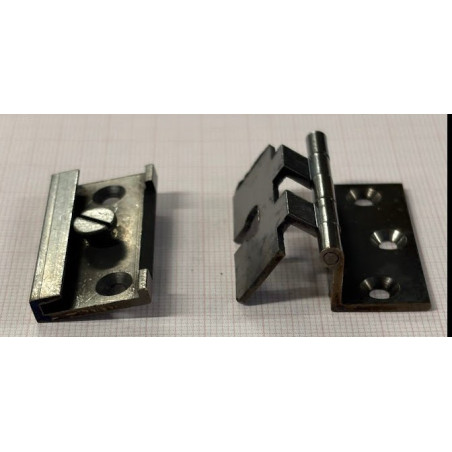 Cerniera regolabile astuccio quadro a doppia battuta in ottone bronzato - 3D per mobile Armadio