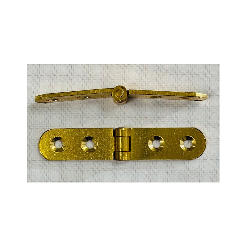 Cerniera a bordi tondi in ottone mm 15x80 - per mobile
