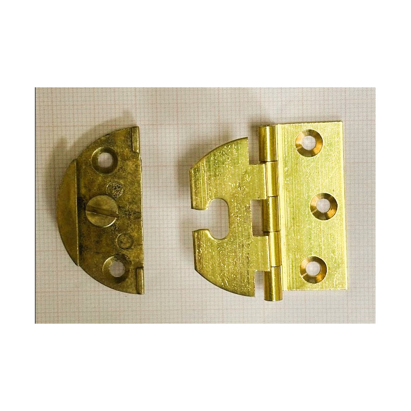 Cerniera regolabile astuccio rotondo a doppia battuta 13mm in ottone - 4B per mobile Armadio