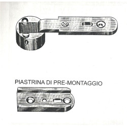 Cerniera eccentrica con base in ottone bronzato regolabile - mobili anni 60