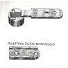 Cerniera eccentrica con base in ottone bronzato regolabile - mobili anni 60