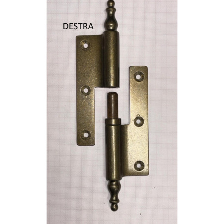 Cerniere a libro stile barocco in ottone bronzato 100 mm per porte