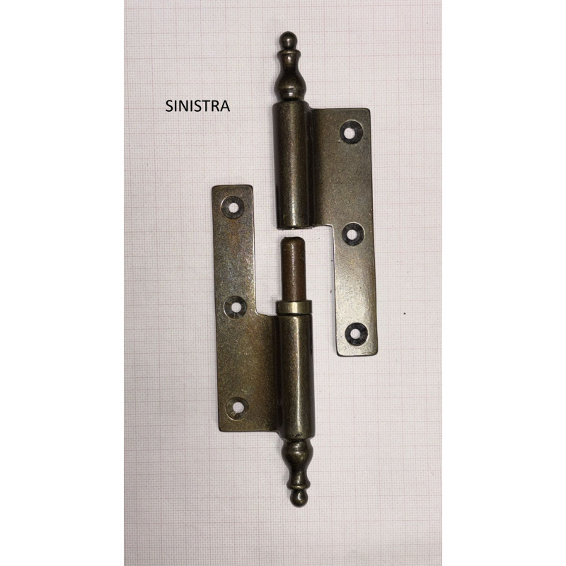 Cerniere a libro stile barocco in ottone bronzato 100 mm per porte