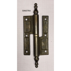 Cerniere a libro stile barocco in ottone bronzato 100 mm per porte