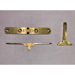 Cerniera a snodo con fermo per ribalta ottone mm 12x90 per mobile, tavolo