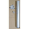 Gamba per tavolo o penisola, diametro 8cm, altezza 71cm, colore GRIGIO ALLUMINIO