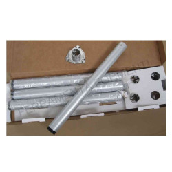 Set 4 gambe per tavolo o penisola, diametro 6cm, altezza 71cm, colore GRIGIO ALLUMINIO