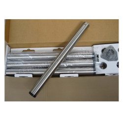 Set 4 gambe per tavolo o penisola, diametro 6cm, altezza 71cm, colore NICHEL SATINATO