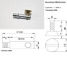 Giunzione per mobili e pannelli BMD Mascheroni, perno 37mm, vite d.18 x 20mm, ORO