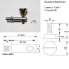 Giunzione per mobili e pannelli BMD Mascheroni, perno 37mm, vite d.18 x 30mm, ORO