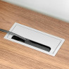 Passacavi da tavolo o scrivania rettangolare, in alluminio anodizzato opaco, cm 160 x 80