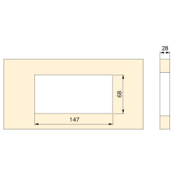 Passacavi da tavolo o scrivania rettangolare, in alluminio anodizzato opaco, cm 160 x 80