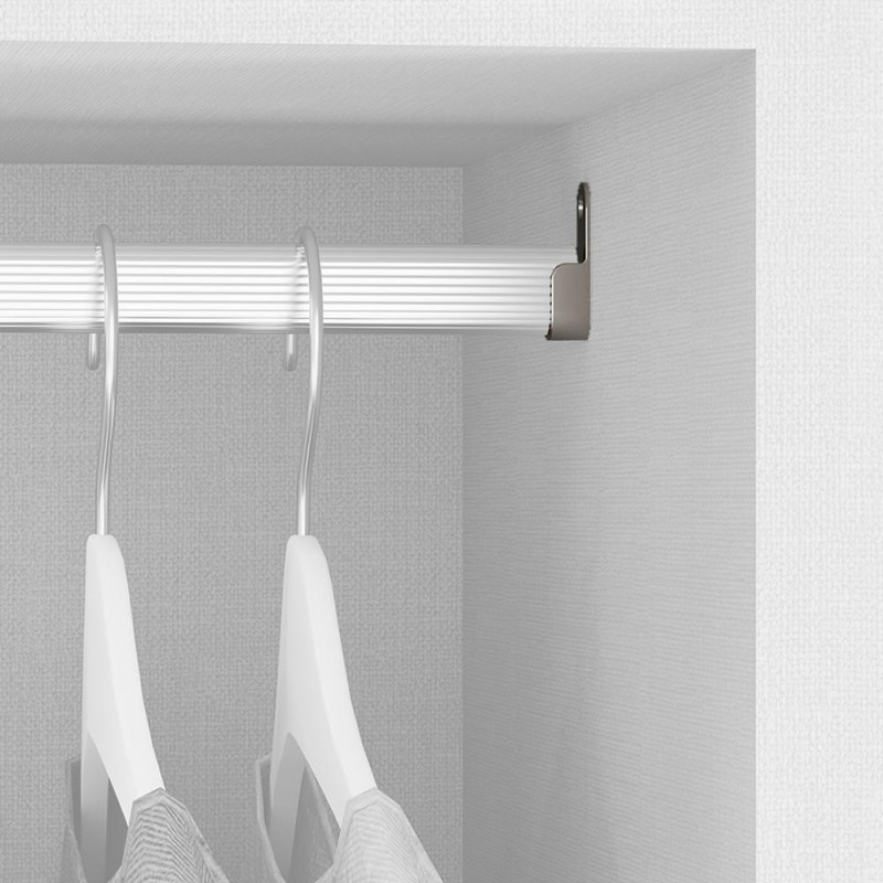 Reggitubo per appendiabiti da armadio per tubo tondo 18mm, colore bianco