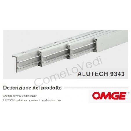 OMGE 9343-30 guide telescopiche in alluminio per consolle allungabile a tavolo da 30 a 91,5cm