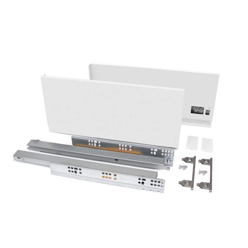 Spondine + guide per cassetto, cm 50, altezza 178mm. Bianco opaco