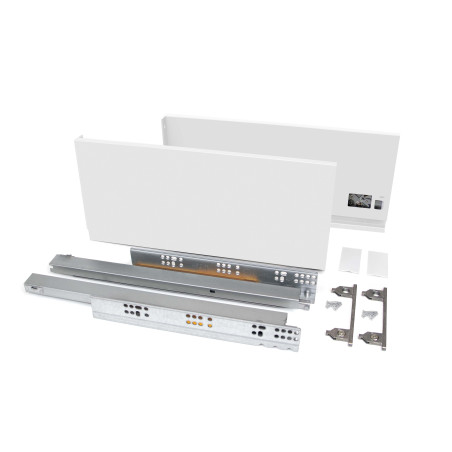 Spondine + guide per cassetto, cm 50, altezza 178mm. Bianco opaco